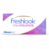 Freshlook Colorblends 1 Month contact lenses box featuring natural eye color enhancement and vibrant shades.