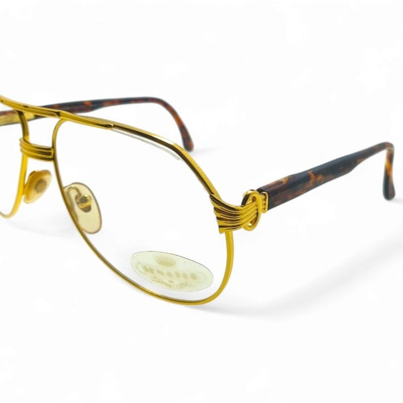 "Vintage Senator golden aviator eyeglasses with Optyl tortoise shell temples