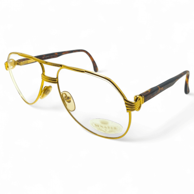 1980s Senator golden aviator glasses with tortoise shell accents