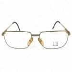 Vintage Dunhill silver eyeglasses with rectangular frame