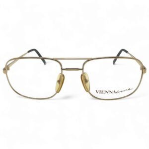 Vintage Vienna Line Gold Metal Eyeglasses